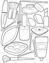 Coloring Makeup Pages Printable Beauty Kids Christmas Cute Girls Kit sketch template