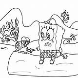 Spongebob Squarepants Drawing Movie Coloring Sponge Outline Printable Run sketch template