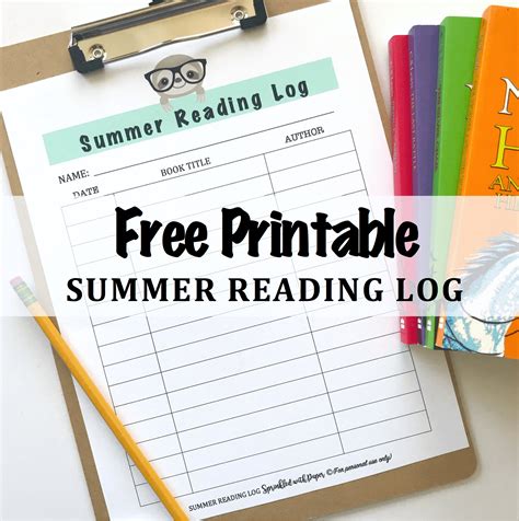 printable summer reading log