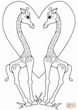Coloring Pages Giraffes Two Printable sketch template
