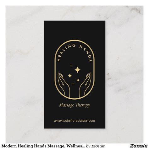 Modern Healing Hands Massage Wellness Gold Logo Business