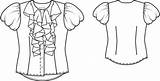 Blouse Drawing Ruffled Drawings Paintingvalley sketch template