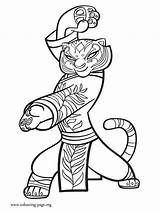 Fu Kung Tigress Colouring Furious Five sketch template