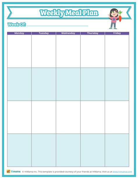 daycare menu template weekly  monthly himama