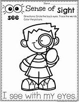 Senses Sight Sense Coloring Preschool Worksheets Five Activities Kids Planningplaytime Pages Kindergarten Preschoolers Playtime Planning Choose Board sketch template