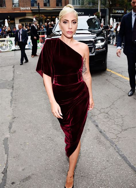 Lady Gaga One Shoulder Velvet Dress Lady Gaga Fashion