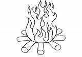 Bonfire Coloriage Logs Flames Fuoco Alrededores Yule Schede Operative Coloringhome Educatif Legna sketch template