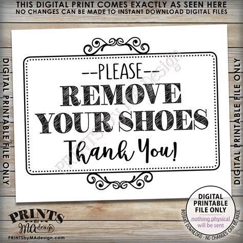 remove shoes sign  remove  shoes entryway sign entrance