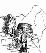 Machu Picchu Pichu sketch template