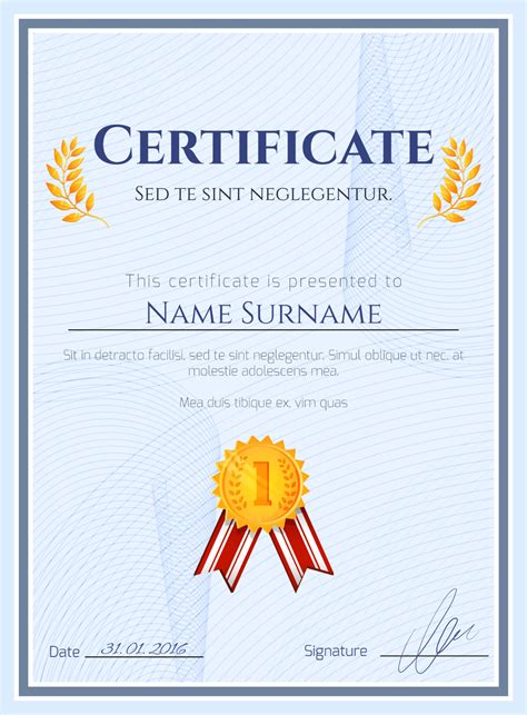 winner award certificate template   word psd indesign  xxx