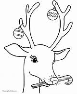 Coloring Reindeer Pages Christmas Print sketch template