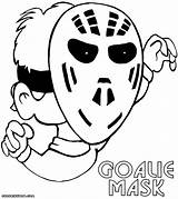 Coloring Mask Pages Goalie sketch template