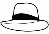 Sombrero Hat Coloring Para Colorear Dibujo Cliparts Clipart Jackson Michael Pages Library sketch template