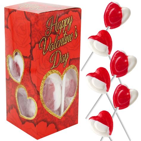 Valentines Day Lollipops Red Heart Shaped Strawberry N