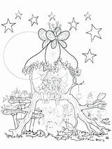 Coloring Fairy House Pages Tree Candy Annie Treehouse Printable Getcolorings Magic Fairies Print Color Getdrawings Colorings Gingerbread sketch template