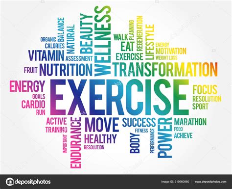 exercise word cloud fitness sport health concept stock vector image  cdizanna