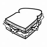 Vector Cartoon Sandwich Clipart Outline Illlustration Vecteezy sketch template