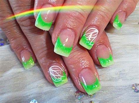 neon green nail art gallery