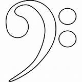 Bass Clef Clefs Colouring Cliparts Clip sketch template