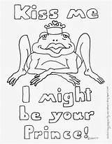 Frog Coloring Prince Pages Valentine Valentines Kiss Kids Adron Mr Print Adults Printable sketch template