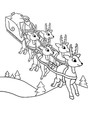 reindeer coloring pages    kids excited  santas visit
