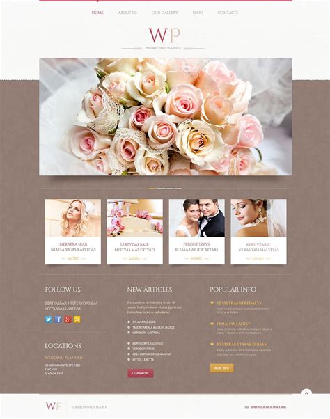 tender wedding planner wordpress theme templatemonster wedding