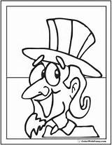 July Coloring Pages Fourth 4th Uncle Sam Patriotic Kids Hat sketch template