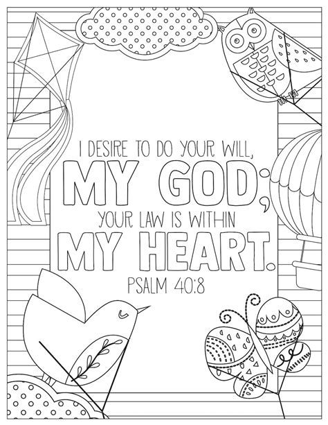 digital coloring pages bible verse printable psalm  etsy uk