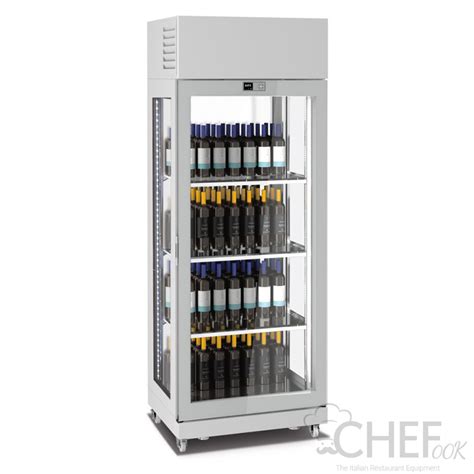 commercial wine fridge  litres  bottles cc  display sides   cm chefook
