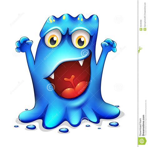 A Very Angry Blue Monster Stock Vector Illustration Of
