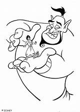 Coloring Aladdin Pages Disney Genie Hand Popular sketch template