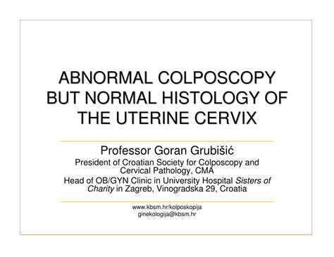 pdf abnormal colposcopy and normal hystologykolposkopija hlz hr wp