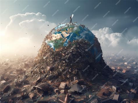 planeta tierra lleno de basura  plasticos de basura  contaminacion