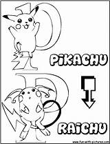 Pikachu Raichu Coloring Pages Fun Kids sketch template