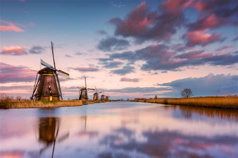 Windmills Of Kinderdijk By Stefan Lueger Windmill Beautiful Nature