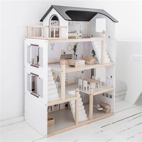 maison de poupee en bois avec meuble inclus collection jouets en bois par petite amelie