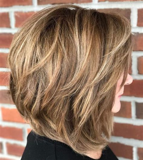 Honey Brown Bob With Medium Textured Layers Bob Hairstyles For Thick