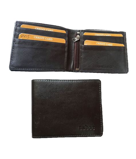 esbee dark brown bi fold leather wallet  men buy    price  india snapdeal