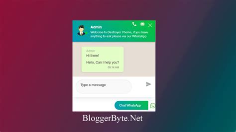 awesome whatsapp chat widget  blogger bloggerbyte