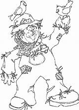 Coloring Scarecrows sketch template