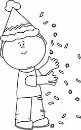 Birthday Confetti Clip Party Coloring Boy Children Template Kid sketch template