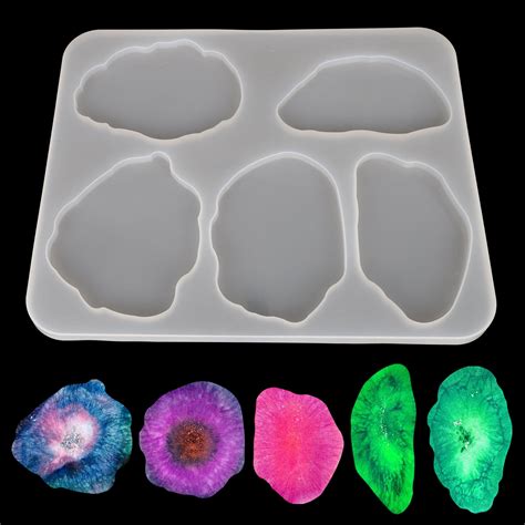 large irregular coaster resin agate molds  sizes thick durable