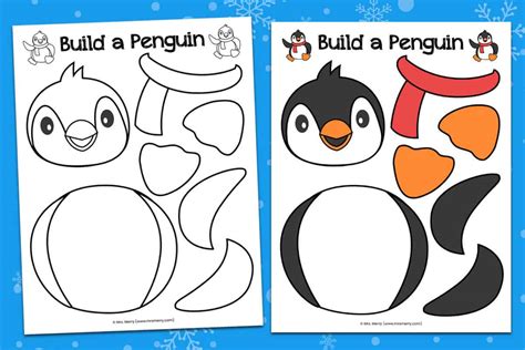 penguin template printable  printable templates