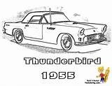 Thunderbird Coloring Pages Ford Car 1955 Cars Yescoloring Convertible 1958 Clipart Cliparts Mustang Print Bird Muscle Fierce Draw Drawings Gif sketch template