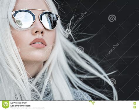 pretty model in sunglassses outdoor stock image image of female