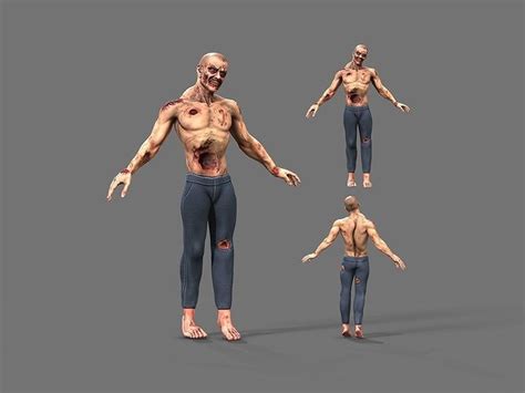 model zombie  jeans vr ar  poly cgtrader