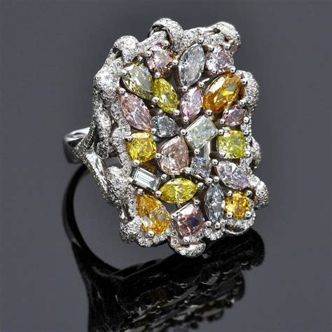 gia certified fancy colored natural diamond collection ring  stdibs