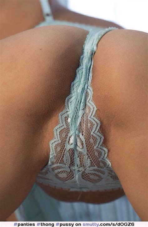 Panties Thong Pussy Spread Blue Sheer Seethrough Closeup Sexy