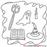 Coloring Halloween Pages Pitchfork Ghost Sheet Title sketch template
