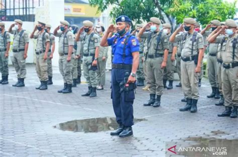 satpol pp siaga amankan kunjungan presiden jokowi  sulawes